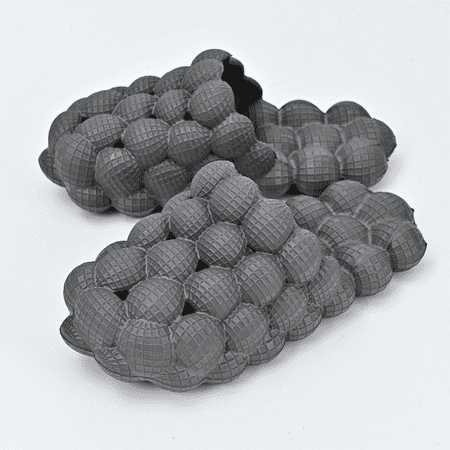 

Wish Ladies Men Massage Bubble Slide Slippers Fun Lychee Anti-Slip Spa Slippers Gym Home Slippers Shower Bedroom Slippers Soft Pillow Stress Relief Slides Reflexology Sandals S326