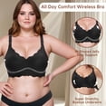 thumbnail image 6 of Nimiah Bras for Women Full Coverage No Underwire Seamless Comfortable Everyday Bras, Black, 6 of 6