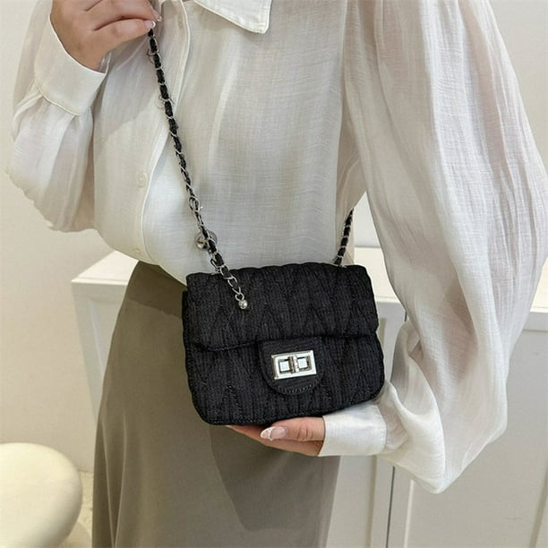 Bolso bandolera con cadena para mujer bolso bandolera de tela vaquera con correa ajustable bolso bandolera versatil Walmart en linea