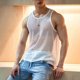 thumbnail image 1 of pstuiky Camiseta sin mangas para hombre, Jersey deportivo informal de cuello redondo de color liso para hombre Chaleco de hombre s, 1 of 5
