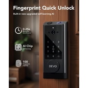 Video Smart Lock with Camera, 6-in-1 Fingerprint Keyless Entry Door Lock for Front Door, App Remote, Auto Locks, Wi-Fi Smart Deadbolt Lock, Easy Install, Black