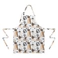 thumbnail image 2 of Pug and Footprints Apron-Garden Aprons for Women with Pockets-Cotton Linen Waterproof Kitchen Cooking Gardening Aprons Adjustable for Kitchen,Cooking,BBQ and Salon 33x27 Inch, 2 of 7