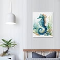 thumbnail image 3 of Lingy Blue Ocean Animals Wall Art Under The Sea Theme Art Prints Modern Underwater Animals Canvas Painting Blue Ocean Bathroom Decor Poster for Kids Room Bedroom Living Room, 3 of 4