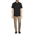 thumbnail image 5 of Cafe Luna Men's and Big Men's Cotton Blend Pintuck Short Sleeve Guayabera Shirt, Sizes S-5XL, 5 of 7