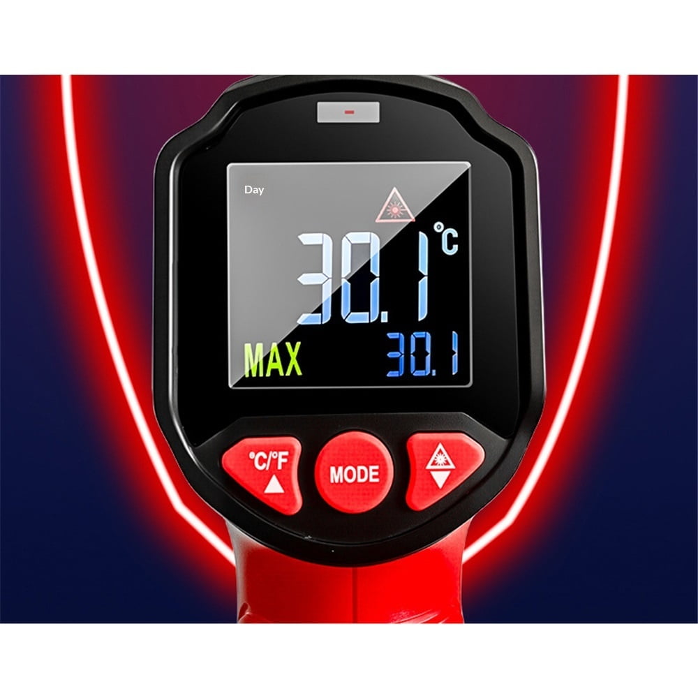 Infrared Thermometer Gun, Laser Thermometer GunNon-Contact Temperature Gun with Adjustable Emissivity&Color Backlight-50℃~600℃（Color screen design）