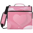 thumbnail image 2 of Zipper Binder with Shoulder Strap 2 inch 3 Ring Waterproof File Folder Organizer Bag 500 Sheet Pink Dreamy Heart, 2 of 8