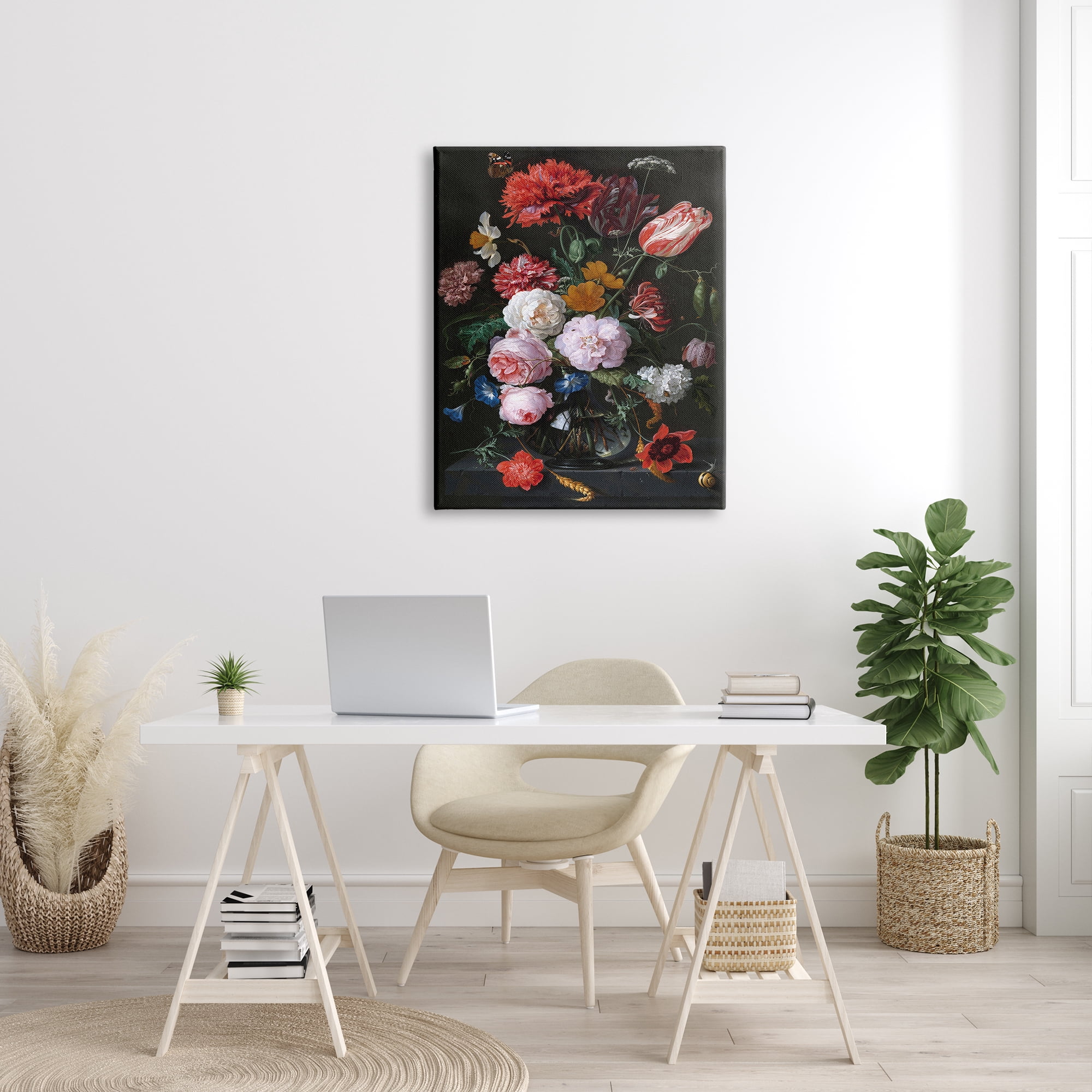 Stupell Industries Vaas met Bloemen Jan Davidsz de Heem Classical Painting Painting Gallery Wrapped Canvas Print Wall Art, Design by one1000paintings