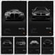 thumbnail image 2 of Póster de coche de lujo en blanco y negro pop Estética Supercar Sports Car F80 M3 M140 GTR Impresión en lienzo Arte de pared Decoración de garaje, 2 of 5