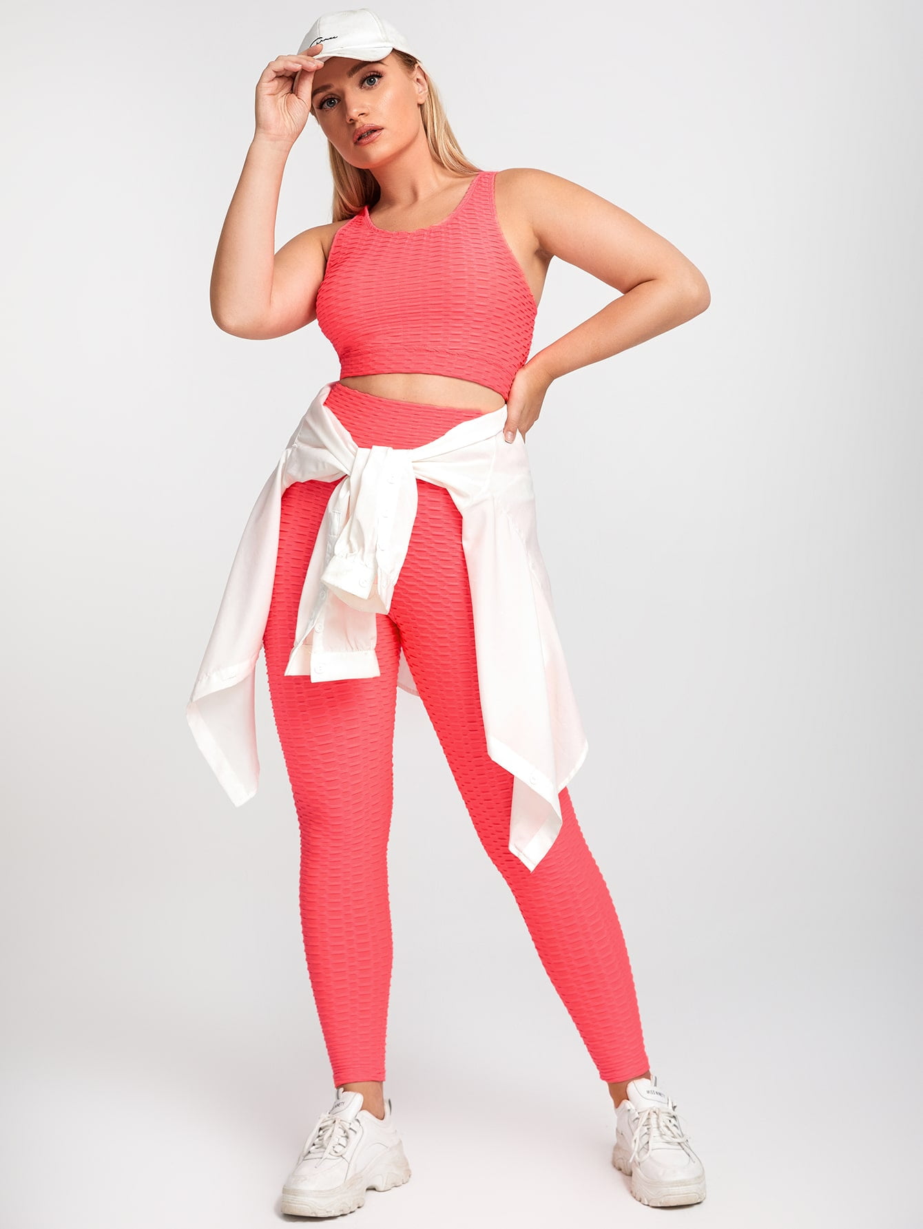 Women's Plus Honeycomb Textured Sports 