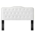 thumbnail image 4 of Tufted Headboard, King Size, Velvet, White, Modern Contemporary Urban Design, Bedroom Master Guest Suite, 4 of 6