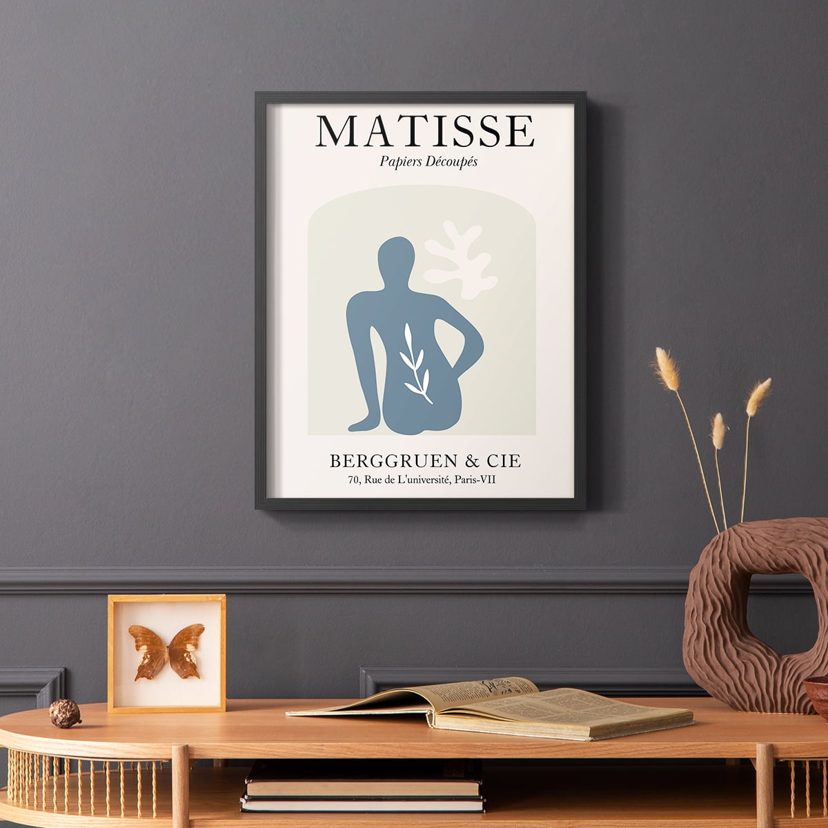 Matisse DVII Framed Print in Black Solid Wood Framed Print No Nail Hanging