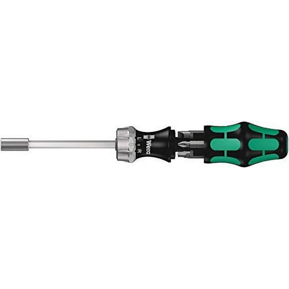 Wera 05073661002 Kraftform Kompakt 27 RA Slotted Ratcheting Screwdriver, 1/4" Head, MULTI