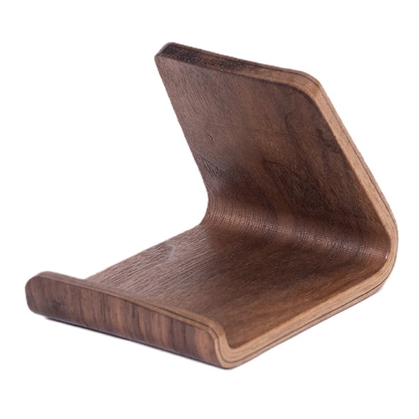 Soporte para teléfono móvil de madera maciza de nogal, soporte creativo de escritorio para el hogar, viajes y oficina.