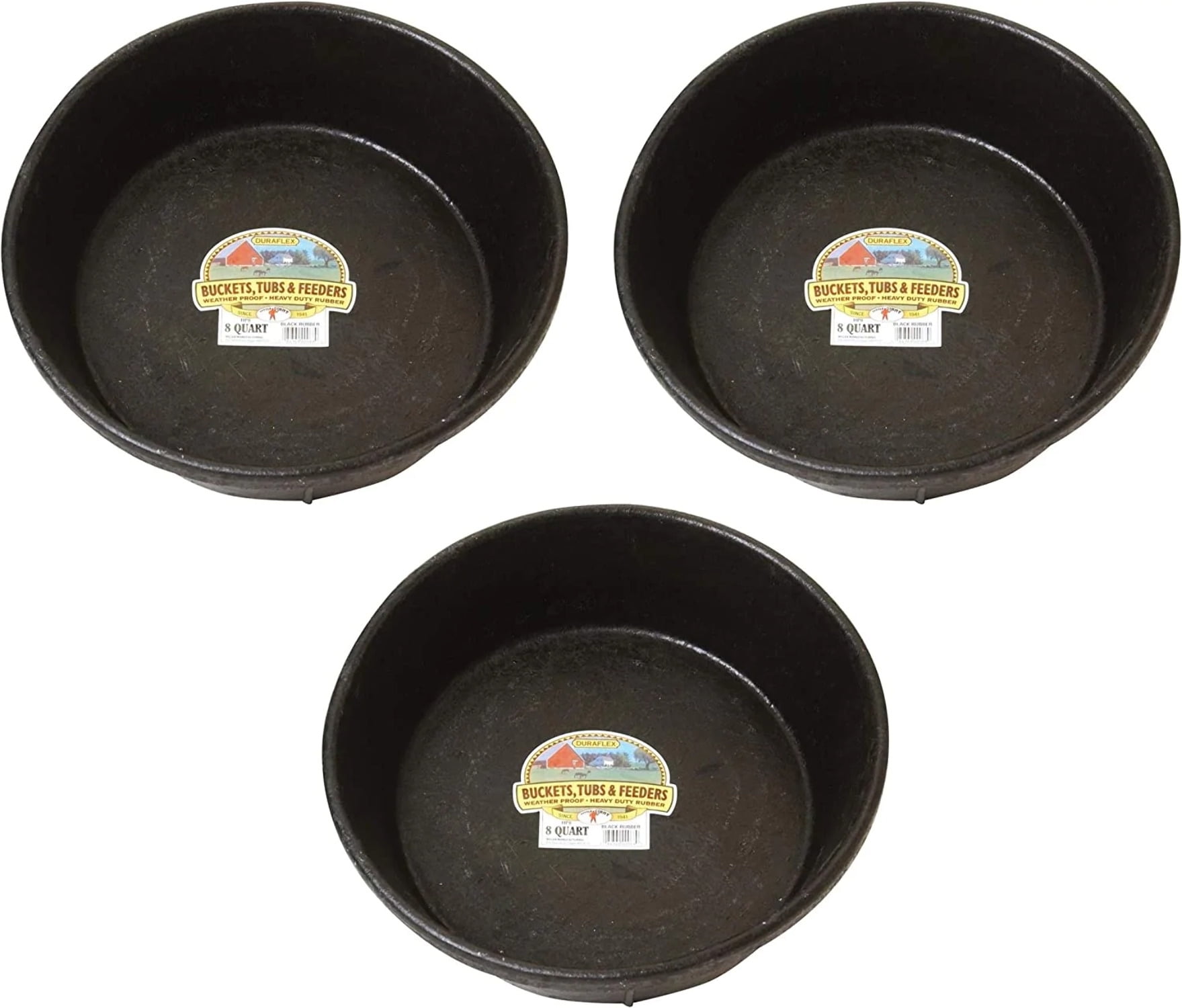 Little Giant Rubber Livestock Feed Pan 8 Quart