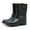 Black, variant on Bellella Ladies Rubber Boot Lug Sole Rainboot Slip Resistant Rain Boots Comfort Waterproof Booties Work Garden Shoes Brown 8.5