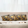 thumbnail image 4 of Ambesonne Rustic Throw Pillow Cover Pack of 4, Sunset Rooster Sunflowers, 4 Pcs-18" x 18", Earth Yellow and Caramel, 4 of 5