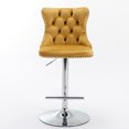 thumbnail image 2 of Dining Chairs A&A Furniture,Swivel Velvet Barstools Adjusatble Seat Height from 25-33 Inch, Modern Upholstered base Bar Stools with Backs Comfortable Tufted for Home Pub and Kitchen Island（Gol, 2 of 16