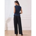 thumbnail image 5 of DARING DIVA Women's V Neck Button Down Waistcoat with Pockets S Dark Blue, 5 of 7