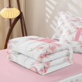 thumbnail image 6 of Manfei Lovely Initial K Zipper Full Size Comforter Sets with Fitted Sheet and 2 Pillowcases,Princess Flower Zipper Bedding Set,Pink,Pink Reversible4pcs, 6 of 8