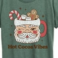 thumbnail image 3 of Instant Message - Hot Cocoa Vibes Retro Santa Mug  Christmas- Women's Short Sleeve Graphic T-Shirt, 3 of 6