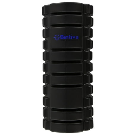 Bintiva Reinforced Hollow Foam Roller For Deep Tissue Massage, Trigger Point Myofascial Release and Physical Therapy - Black and Blue