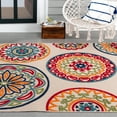 thumbnail image 2 of Loomaknoti Fortune Ethlee 5' x 7' Ivory Medallion Indoor/Outdoor Area Rug, 2 of 5