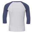 thumbnail image 2 of Canvas - Camiseta con manga 3/4 para hombre - Modelo baseball/Béisbol (Blanco/Vaquero), 2 of 2