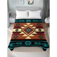 thumbnail image 4 of Turquoise Red Flat Sheets Only California King Size, Soft Breathable Bed Top Sheets for Mattress, Southwest American Native Abstract Pattern Bedding Flat Sheets for Home Hotel Bedroom Bed Protection, 4 of 9
