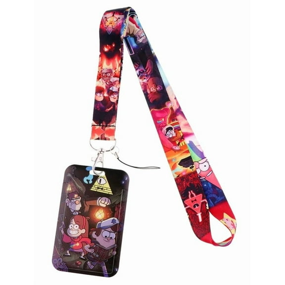 Gravity Falls Cartoon Themed Lanyard With ID Holder Keychain