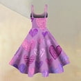 thumbnail image 2 of Valentines Day Sleeveless A-line Dress with Heart Print Casual Off-Shoulder Sleeveless Dress Light Purple XL, 2 of 4