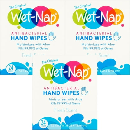 (3 pack) (3 Pack) Wet - Nap The Original Antibacterial Hand Wipes Fresh Scent - 24 CT24.0 CT