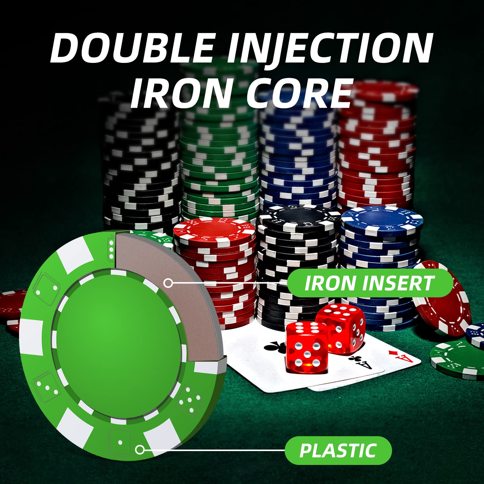 Set De Poker 200 Jetons Lestés 11.5g – 5 Couleurs, 2 Jeux De Cartes, Mallette Alu – Texas Hold'em Et Blackjack