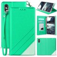 thumbnail image 1 of Case for iPhone Xs Max, [Mint] Infolio Wallet Credit Card Slot ID Cover, View Stand [with Wrist Strap Lanyard] for Apple iPhone Xs Max (Size 6.5" model) (10s Max), 1 of 6