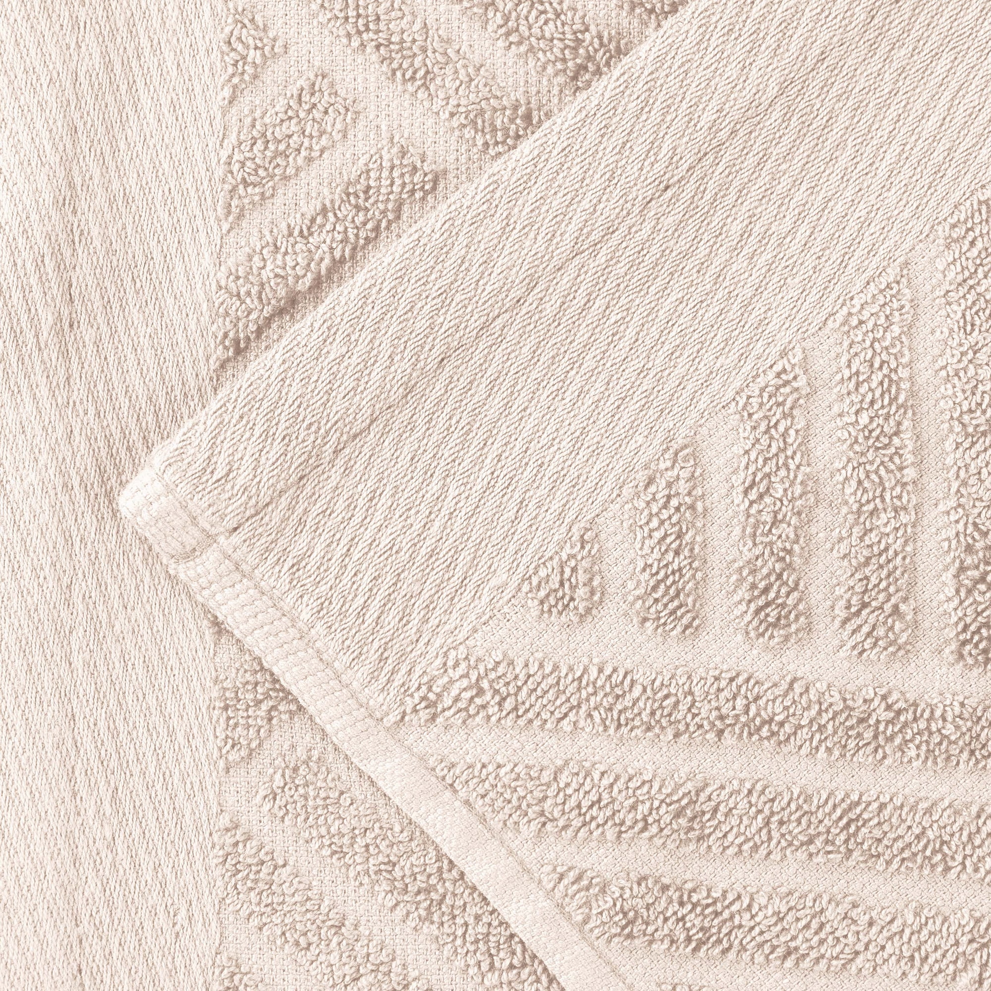 Superior Basketweave Egyptian Cotton Jacquard 3 Piece Towel Set, Ivory