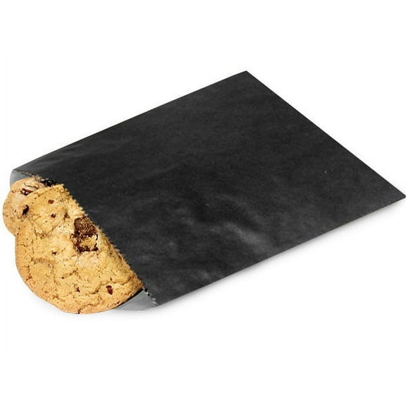 Pack of 1000, 1 Lb Black Paper Candy Bags 6.75 x 9.25" Great for Nuts, Candies & Food Items