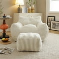 thumbnail image 2 of Jopath Giant Bean Bag Chair,Giant Plush Bean Bag Chair For Adults With Armrests And Footstool,Cozy Fluffy Cloud Mini Couch For Living Room, Bedroom & Dorm White, 2 of 8