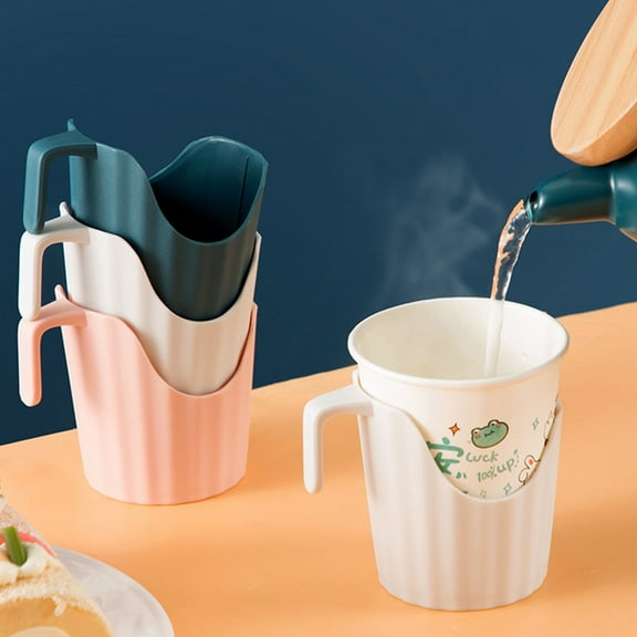 UPOUART Disposable Paper Cup Holders White PP Material 6Pcs for Party