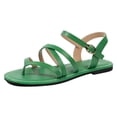 thumbnail image 6 of Gladiator Sandals for Women Solid Strappy Flip Flops Summer Flat Beach Shoes Casual Slingback Walking Shoes Green Size 6, 6 of 7