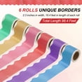thumbnail image 2 of Uxcell 6 Roll Bulletin Board Borders, 196.8Ft x 2.3Inch Scalloped Border Poster Borders Pure Color, Multicolor, 2 of 5