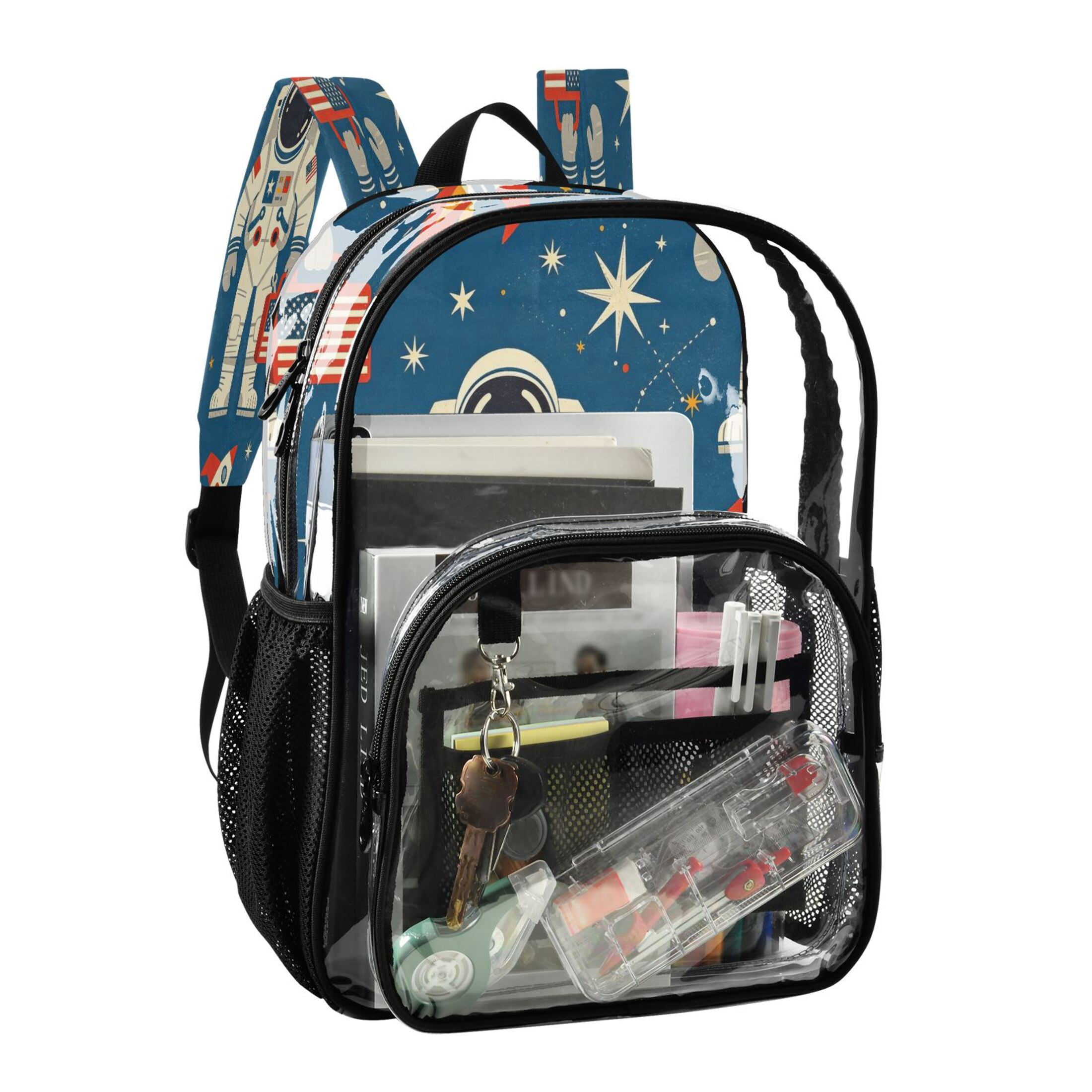 Iauyy Clear Backpack Heavy Duty PVC Transparent Backpack for College Workplace, Astro Tool