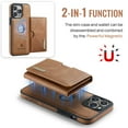 thumbnail image 3 of ELEHOLD Case for iPhone 14 Pro, Magnetic 2 in 1 Detachable Leather Wallet Case with Card Holder & Stand,Brown, 3 of 6