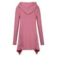 thumbnail image 3 of Hoodie for Women Irregular Hem Sweatshirt Hooded Pocket Pullover Winter Autumn Jumper Long Tops to Wear with Leggings Plus Size Casual Long Sleeve Loose Solid Hoodies, 3 of 7