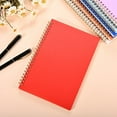 thumbnail image 1 of Nvzi Paquete de 3 cuadernos en espiral, B5, con rayas, cubierta de plástico impermeable, 60 hojas/120 páginas, color rojo, 1 of 3
