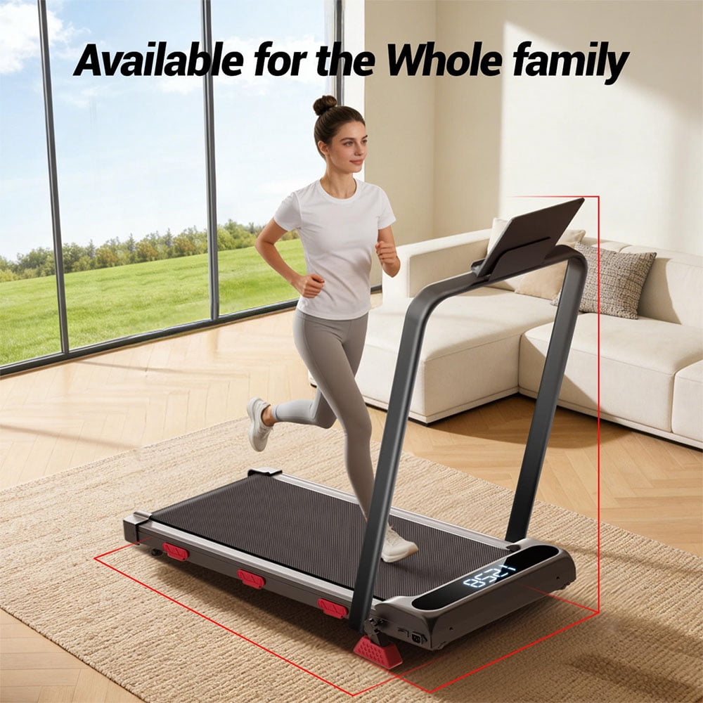 EviTrend 3-in-1 Foldable Treadmill with 16% Incline for Home & Office, 2.5HP Walking Pad with Remote Control, LED Display, 6.2 mph Electric Treadmill with 6 Shock Absorbers, Max 300 lbs Capacity