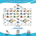 thumbnail image 2 of White Cartoon Fantasy Dinosaurs Pattern Hooded Bath Towel，50"x30" for Ages 3 To 12 Kids, Quick Dry Lightweight Soft Microfiber Hood Beach Towel Cover Up for Kids, 2 of 7