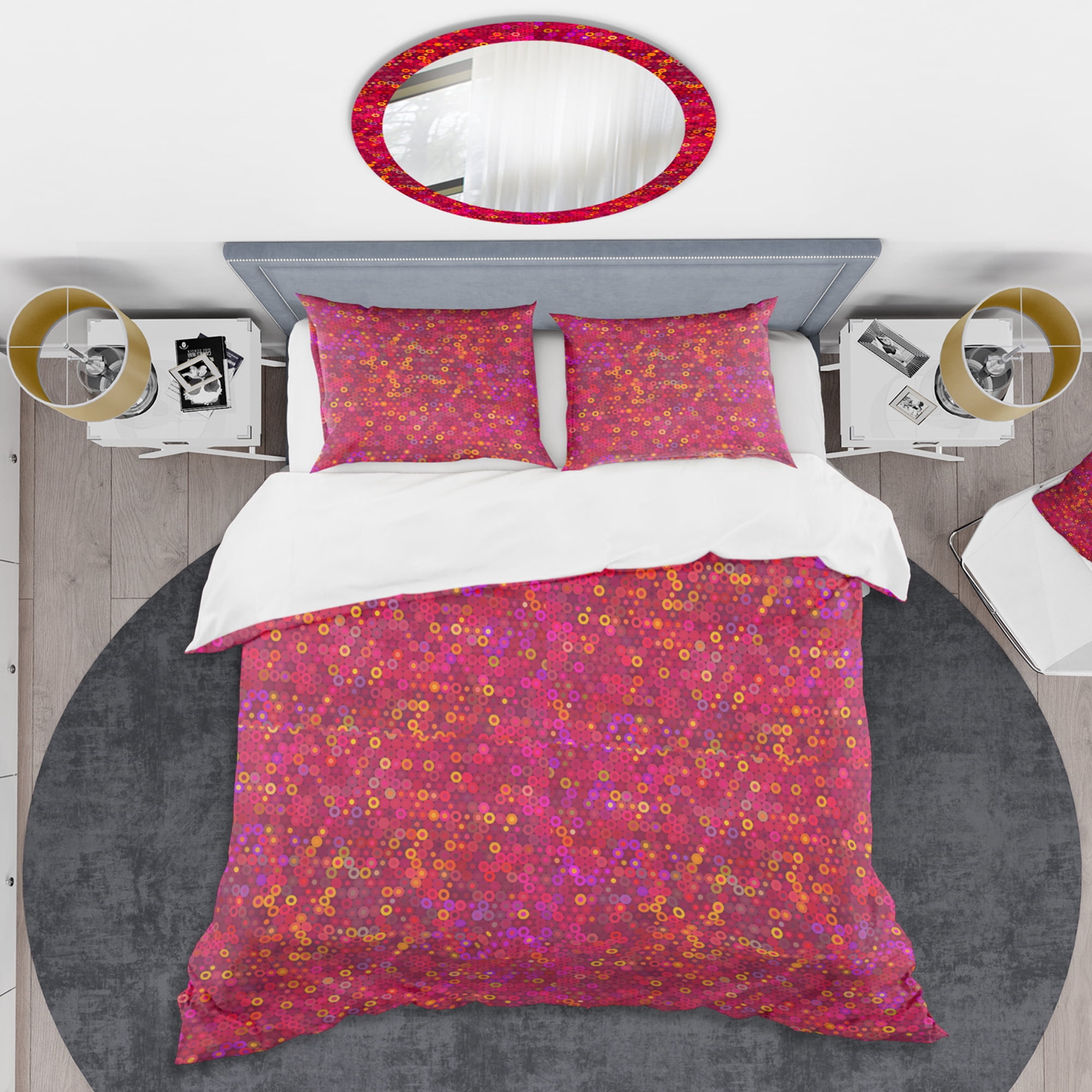 Designart 'Circular Retro Design III' Mid-Century Modern Duvet Cover Set