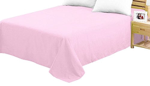 4U'LIFE Single Flat Sheet/Top Sheet, Velvety Brushed Microfiber, Ultra Soft/Comfort, Wrinkle Free, Pink, Twin