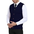 thumbnail image 2 of HAOMEILI Men's Sleeveless Sweater Vest V-Neck Casual Cable Knit Button Down Cardigan Vest, 2 of 6