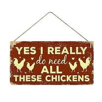 Miyuadkai Hangs Clearance Items Interesting Farm Wall Decoration Sign Yes I Really Do Need All These Chickens Rustic Hanging Wooden Decorations Room Decor Red