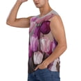 thumbnail image 3 of Fotbe Men's Purple And Pink Tulip Bouquet Print Men's Sleeveless Muscle Tank Tops Casual T-Shirts for Gym Workout Beach-XX-Large, 3 of 8